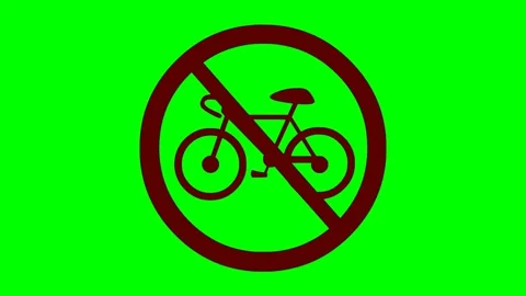 Forbidden bicycle poster Stock Footage 339473011