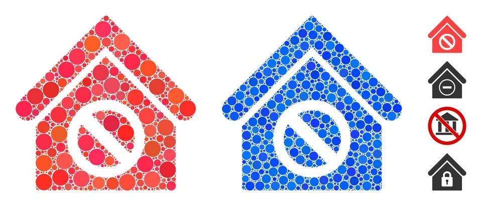 Forbidden Building Composition Icon of Round Dots Ilustración de archivo