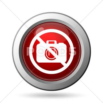 Forbidden camera icon. Internet button on white background.. Stock Illustration