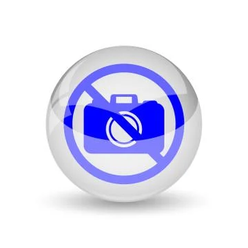 Forbidden camera icon. Internet button on white background.. Stock Illustration
