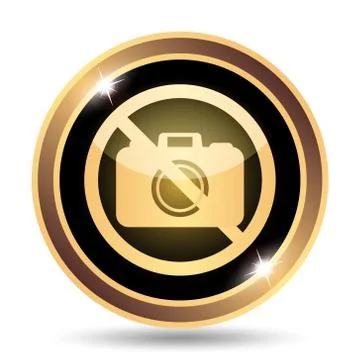 Forbidden camera icon. Internet button on white background.. Stock Illustration