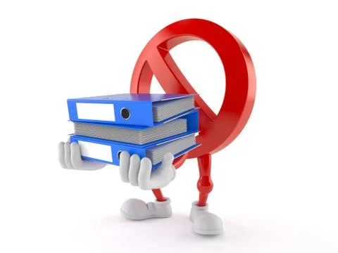 Forbidden character carrying ring binders Stock Illustration