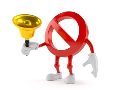 Forbidden character ringing a handbell Stock Illustration