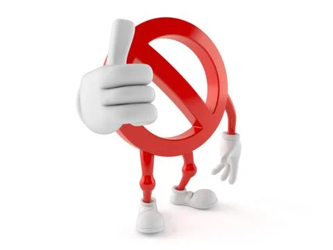 Forbidden character with thumbs up Stock Illustration