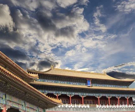 Forbidden City (against the sky), Beijing, China Stock Photos