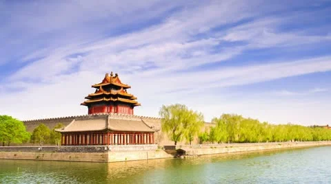 Forbidden City, Beijing, China. Timelapse Stock Footage