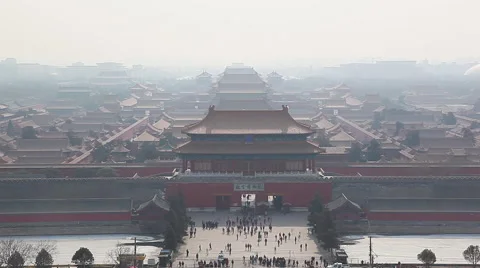 Forbidden city in a cloudy day Stock Footage 45406753
