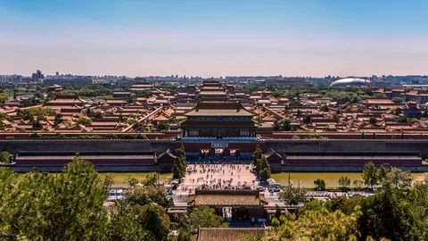 Forbidden City exit, Beijing time lapse Vídeo Stock 119018198