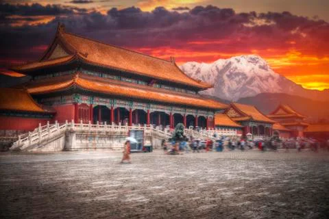 Forbidden City is the largest palace complex in the world. Stock Photos