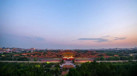 Forbidden city at night Stockbeeldmateriaal 32518928