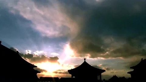 The Forbidden City ,at nightfall Video stock 53203609