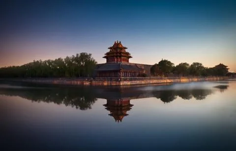 Forbidden city &amp; Reflection Stock Photos