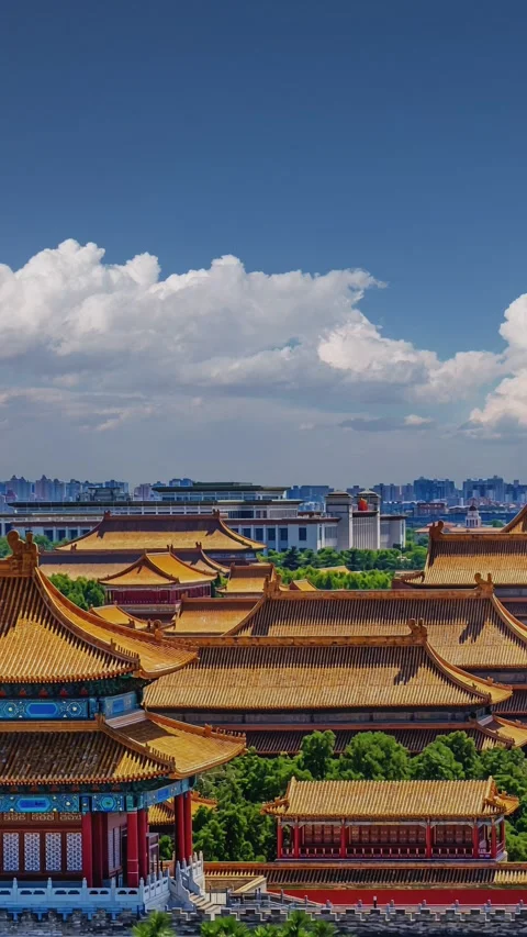 Forbidden City Rooftops Timelapse in Beijing Stock Footage 332791710