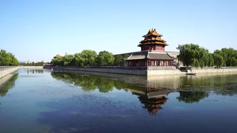 Forbidden city under blue sky 스톡 동영상 80104360