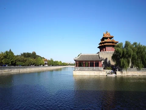 Forbidden city under blue sky Stockbeeldmateriaal 80309997