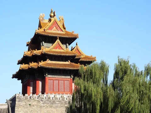 Forbidden city under blue sky 스톡 동영상 80310362