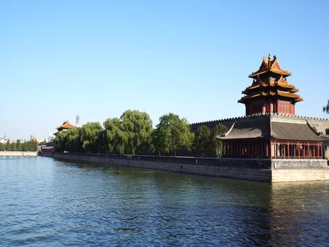 Forbidden city under blue sky 스톡 동영상 80310553