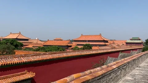Forbidden City wall in Beijing Video stock 341982717