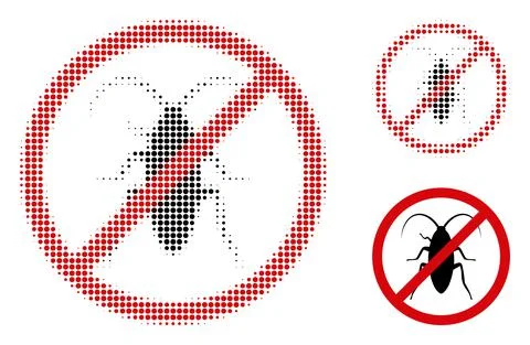 Forbidden Cockroach Halftone Dotted Icon Ilustración de archivo