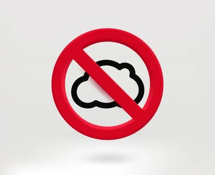 Forbidden concept with cloud pictogram. 3d vector illustration Иллюстрация