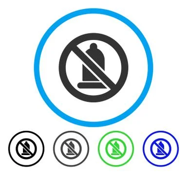 Forbidden Condom Rounded Vector Icon Stock-Illustration