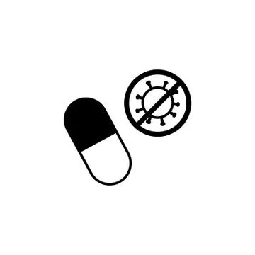 Forbidden coronavirus, medicine line illustration icon on white background Stock Illustration
