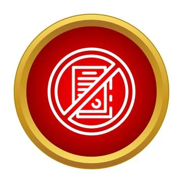 Forbidden document icon indicating restricted paperwork access Stock Illustration