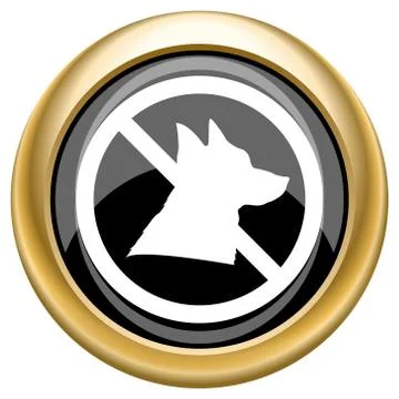 Forbidden dogs icon Stock Illustration