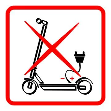 Forbidden for electrical scooters vector symbol Stock Illustration