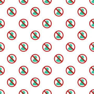 Forbidden entry and social distancing seamless pattern Stock Illustration