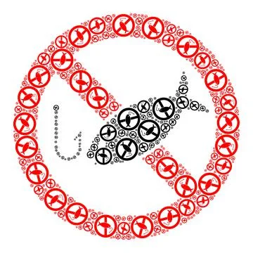 Forbidden Fishing Recursion Icon Composition of Self Items Stock Illustration