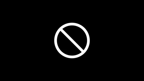 Forbidden Icon Animating on Black Background Видео 346323215