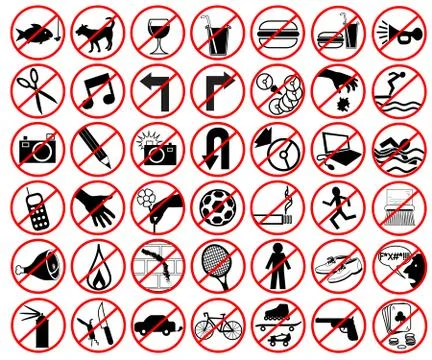 Forbidden icons Stock Illustration