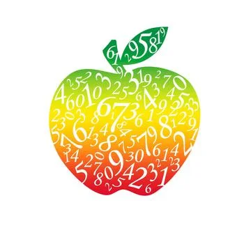 The Forbidden knowledge Many figures in the form of an apple. The isolated... Stockfoto's