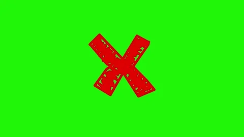 Forbidden looping animation on green background Stock Footage 340455136