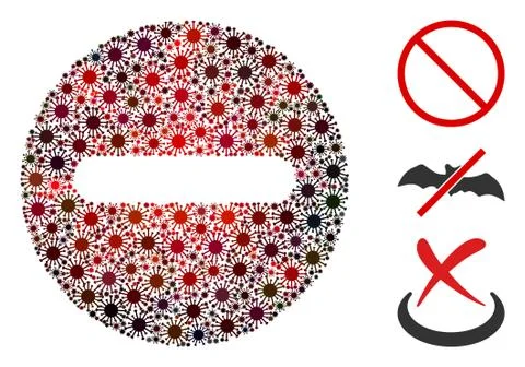 Forbidden Mosaic of CoronaVirus Elements Stock Illustration