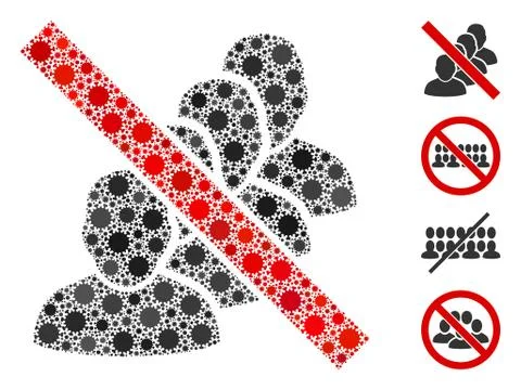 Forbidden People Queue Collage of CoronaVirus Items Stock Illustration