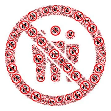 Forbidden People Recursive Mosaic of Itself Items Stock Illustration