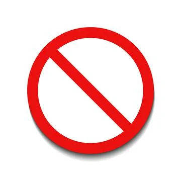 Forbidden round Sign Empty Red Crossed Out Circle, Not Allowed Sign,Blank Stock-Illustration