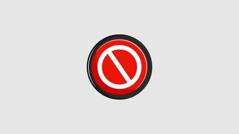 Forbidden sign loop on alpha channel transparent background Stock Footage 344691499