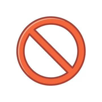 Forbidden sign. Red circle with diagonal line, indicating prohibition or re.. Stock Illustration