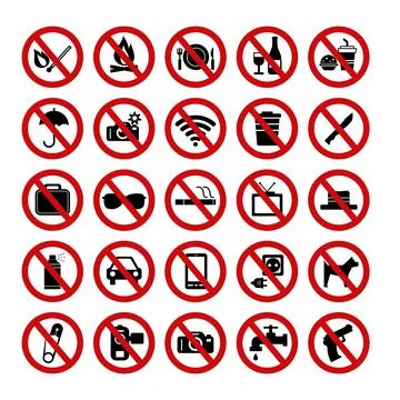 Forbidden signs Stock Illustration