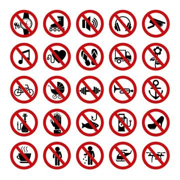 Forbidden signs Stock Illustration