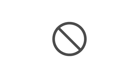 Forbidden Symbol Animating in Seamless Loop Vídeos de archivo 346649223