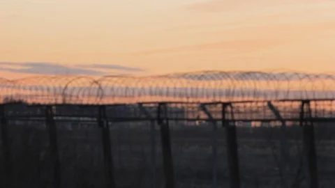 Forbidden territory blurred sunset 스톡 동영상 106341103