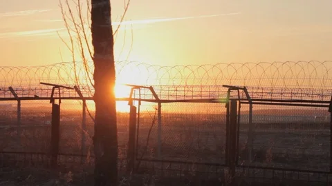 Forbidden territory sunset background 스톡 동영상 106341092