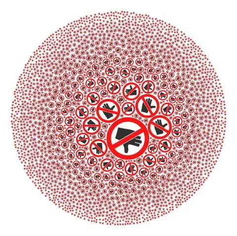 Forbidden Thumb Down Icon Spheric Bubble Mosaic Illustrazione stock