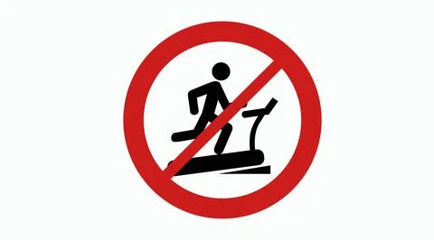 Forbidden Treadmill Sign. Stock Illustration