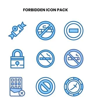 Forbidden Two Colour UI Icons Pack Stock Illustration