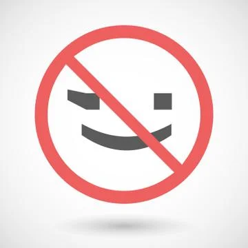 Forbidden vector signal with   a wink text face emoticon Ilustración de archivo